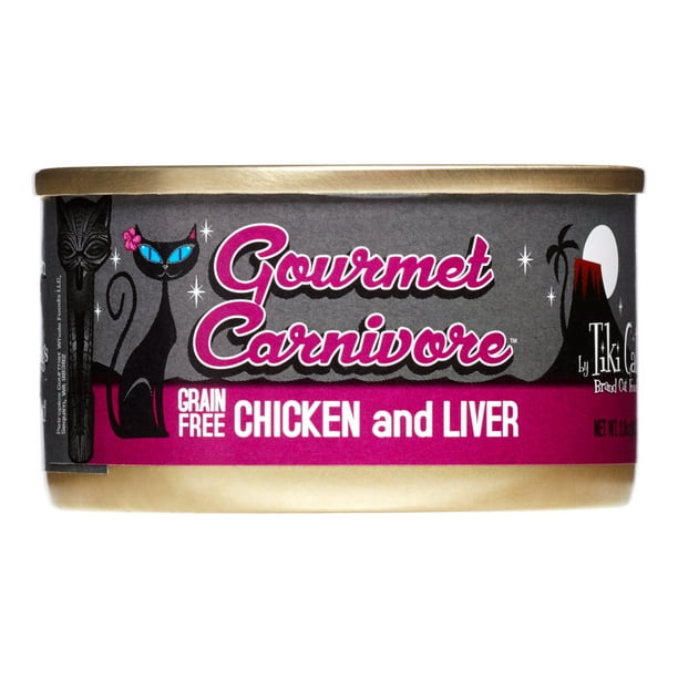 Tiki Cat Gourmet Carnivore GrainFree Chicken & Liver Wet Cat Food, 2.8