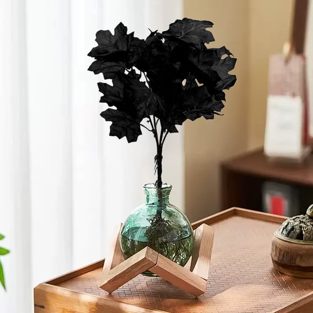 Decoraciones de Halloween, decoraciones para el hogar, decoración de otoño, ramas de hojas de arce de seda artificial, tallos de otoño, hojas de arce falsas para ramo de boda, mesa, plantas artificial