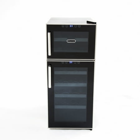 Whynter WC-212BD 21-Bottle Dual Temperature Zone Touch Control Freestanding Wine (Best Temperature For Wine Cooler)