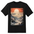 thumbnail image 2 of Plus Size Shirt for Women Black Tops for Women Short Sleeves Shirt for Women Snowy Mountain T Shirt Crewneck Shirt for Women XL, 2 of 5
