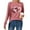 Brick Red, variant on Women's Casual Fashion Round Neck Long Sleeve T Shirt For Valentine's Day Comfortable And Trendy Base Layer Top. Ideal For Everyday Wear. Fit Mom Workout Shirts Loose Tech Pack Women Short Sleeve Tops
