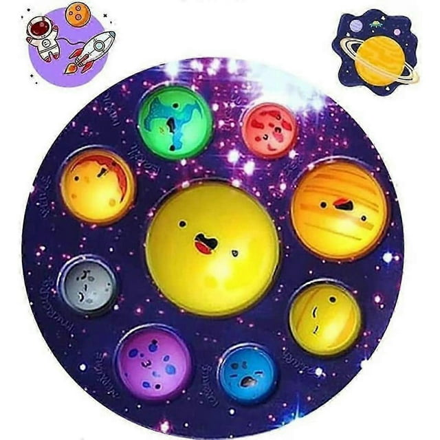 2pcs Finger Press Bubble Fun Toys-C Solar System Toy Bubble Planet POP Anxiety