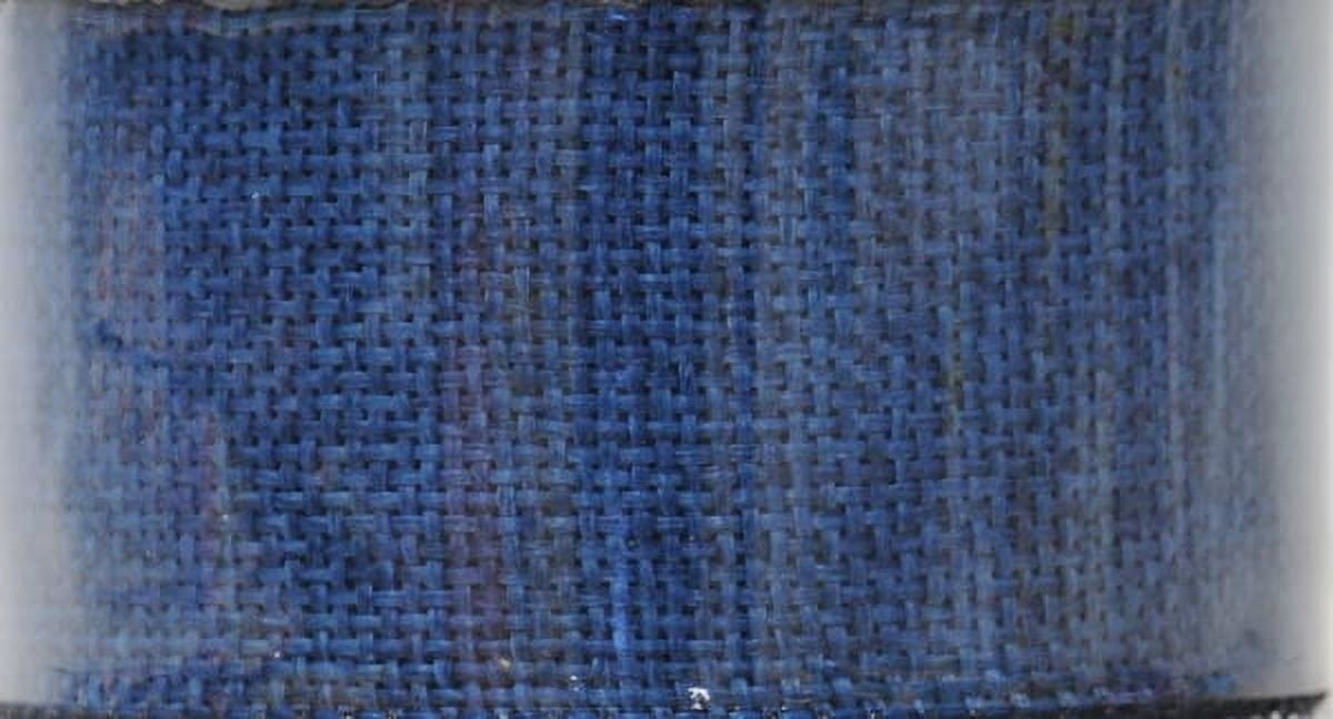 (1 pack) Offray Ribbon, Denim Blue 1 1/2 inch Woven Burlap Woven Ribbon, 9 feet
