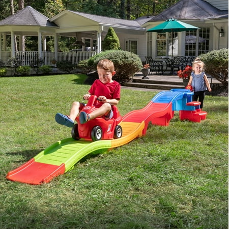 Step2 Farther & Faster Roller Coaster Ride on Toy with Track Expansion Pack