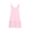 thumbnail image 4 of safuny Women's Midi Loose Cami Dress Solid Floral Lace Clothing Vintage Boho Holiday Sleeveless Summer Beach V Neck Dress Tassel Ruffle Hem Pink S, 4 of 5