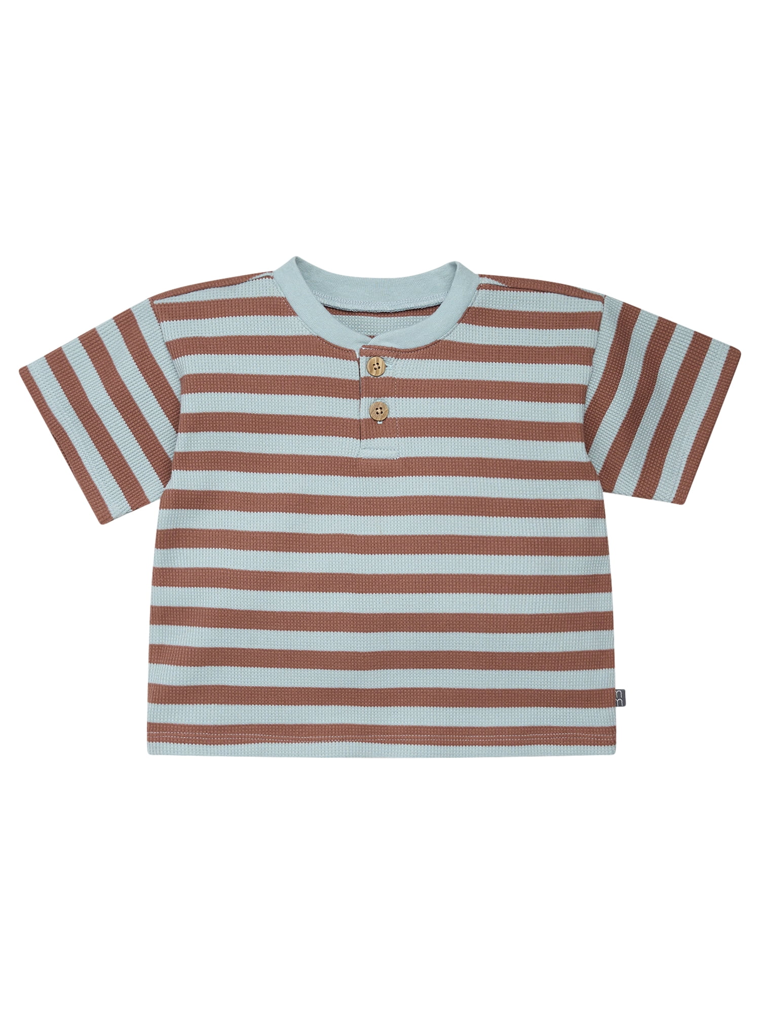 Modern Moments by Gerber Toddler Boy Henley Top and Short Outfit Set, 2-Piece, 12 Months - 5T