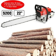 22" 52CC Gasoline Chainsaw Cutting Wood Gas Sawing Aluminum Crankcase ChainSaw