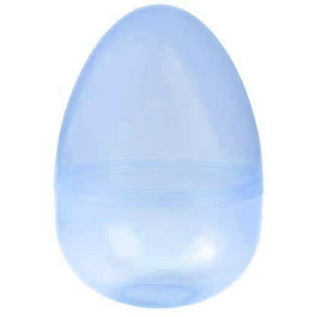 Jumbo 8-Inch Transparent Blue Glitter Easter Egg - The Perfect Size For Holding Toys, Candy Bars, And Stuffed Animals - Easy To Open, Tough To Break - Great As Party Favors And Easter Basket Stuffers