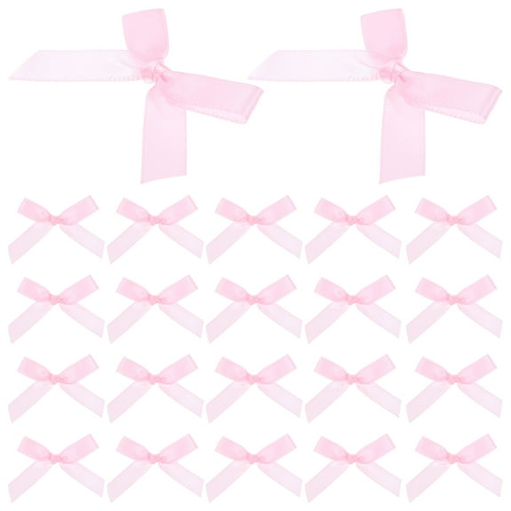 TABLZONE Pink Polyester Bows for Decoration Pre-Tied Romantic Style 100Pcs