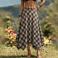 thumbnail image 5 of Dpjklzsn Women's Plaid Asymmetrical Midi Skirt, High Waisted Flowy A-Line Handkerchief Skirt, 5 of 6