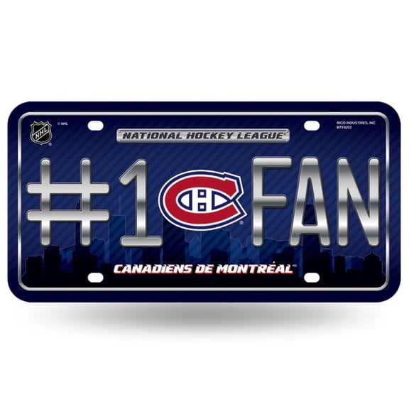 Montreal Hockey Canadiens #1 Fan Metal License Plate Tag - Number One! Let's Go!!