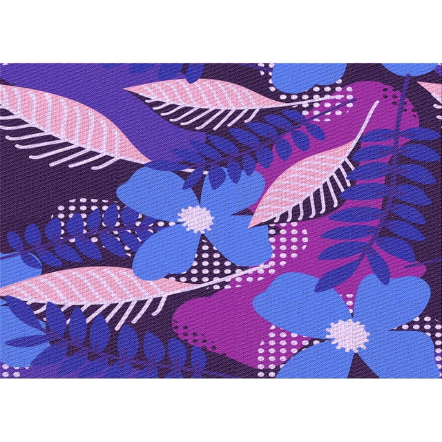 Ahgly Company Indoor Rectangle Patterned Bright Purple Area Rugs, 2' x 4'
