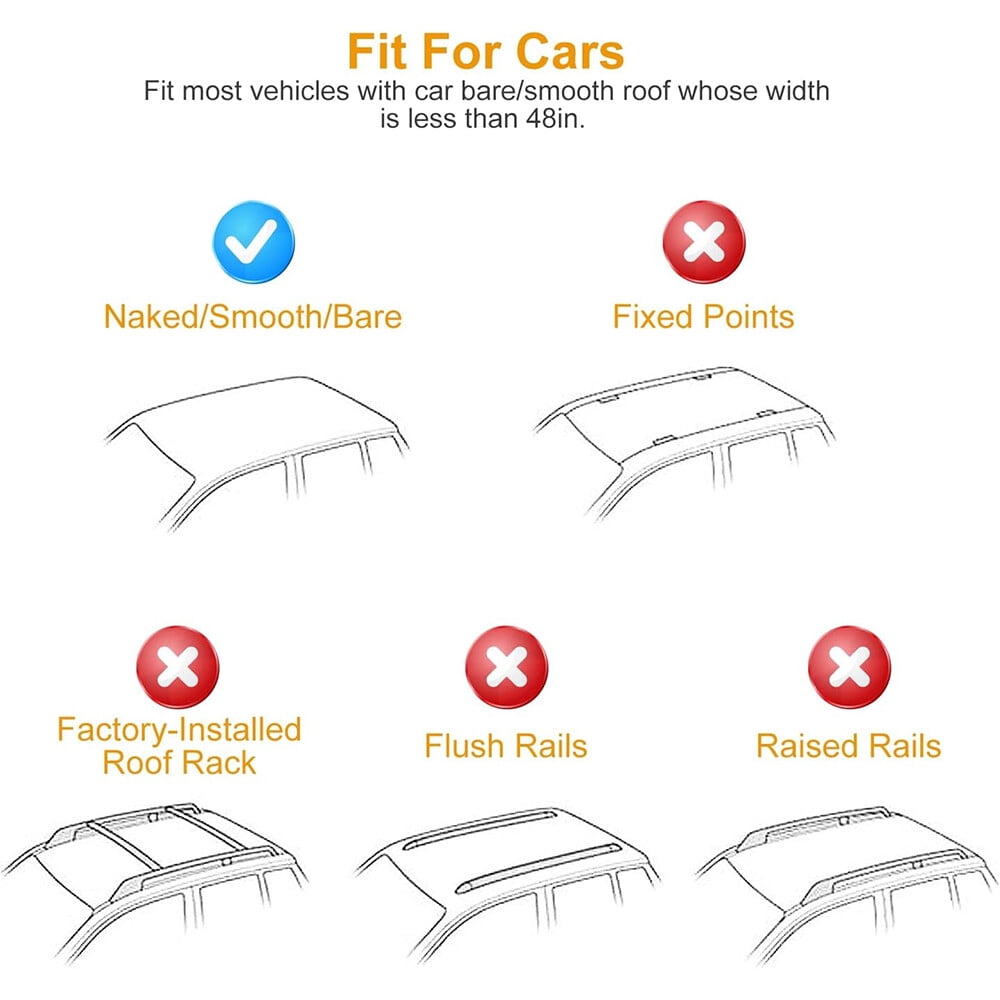 48" Bare Roof Rack Cross Bars Luggage Cargo Carrier For Ford Escape 2001-2024