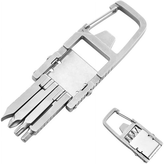 keychain Multitool 13 in 1 Folding Multi Tool hand tools Stainless Steel Bottle Opener Snowflake Flat Phillips Kit sim card removal tool（field）