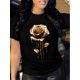 thumbnail image 1 of Golden Rose, Valentine'S Day, Flower Printed T-shirt, Short Sleeve Round Neck Casual Top, Summer andCamisetas de verano para mujer, manga corta, cuello redondo, casual, lindo, con gráficos, camisetas, 1 of 6