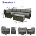 thumbnail image 2 of Krikacy 6-PCS Outdoor Wicker Modular Conversation Set w/Cabinet Coffee table, All-Weather HDPE, Grey, 2 of 8