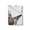 thumbnail image 2 of Pug Soft Flannel Fleece Throw Blanket, Pet Dog Pastel Bow Tie Oversized Glasses Hand Drawn Domesticated, Cozy Plush for Indoor and Outdoor Use, 50" x 60", Brown Pale Pink White, by Ambesonne, 2 of 6