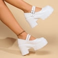 thumbnail image 4 of SCHUHLAND Women's Chunky Platform Mary Janes, Double Buckle Ankle Strap Pumps, Super High Heels, Round Toe, Plus Size, Lotita Style, 4 of 16