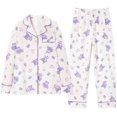 thumbnail image 1 of WANHONGYUE Pijamas de dibujos animados Kawaii para mujeres y niñas, camisa de manga larga con pantalones de pijama, ropa de dormir para el hogar, conjuntos de pijama de 2 piezas, 1 of 4