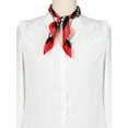 thumbnail image 2 of INSPIRE CHIC Women Red Black Polka Dots Stripe Print Neckerchief Square Neck Scarf Wrap, 2 of 6