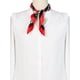 thumbnail image 2 of Pañuelo con estampado de rayas de lunares rojos y negros, bufanda de cuello cuadrado para mujer, 2 of 6