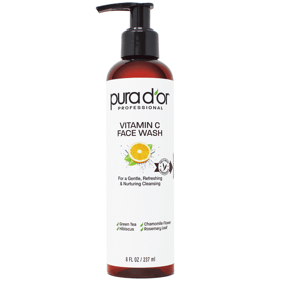 PURA D'OR Vitamin C Face Wash, 8 Fl Oz