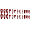 thumbnail image 1 of 24pcs DIY Artificial Nails Cute Red Rabbit Design Various Sizes for Woman Manicure Makeup Jelly Glue, 1 of 2