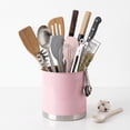thumbnail image 2 of Creative Home Stainless Steel Weighted Base 7" x 7" x 7" 1-Copartment Kitchen Utensil Organizer, Pink, 2 of 7