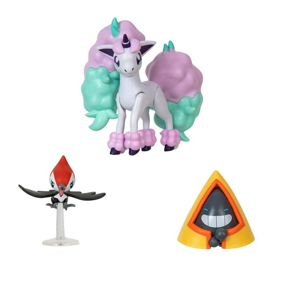 Pokémon Battle Figures - Ponyta de Galar, + Snorunt, + Picassaut