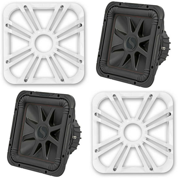 Kicker (2) 45L7R122 L7R 12-Inch (30cm) Subwoofer, Dual Voice Coil, 2-Ohm w/ White LED Grill Bundle