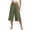 Army Green, variant on KLHDSF Pants For Women Wide Leg Cropped Pants Solid Cotton Linen Elastic Waist Casual Summer Daily Trousers Army GreenL