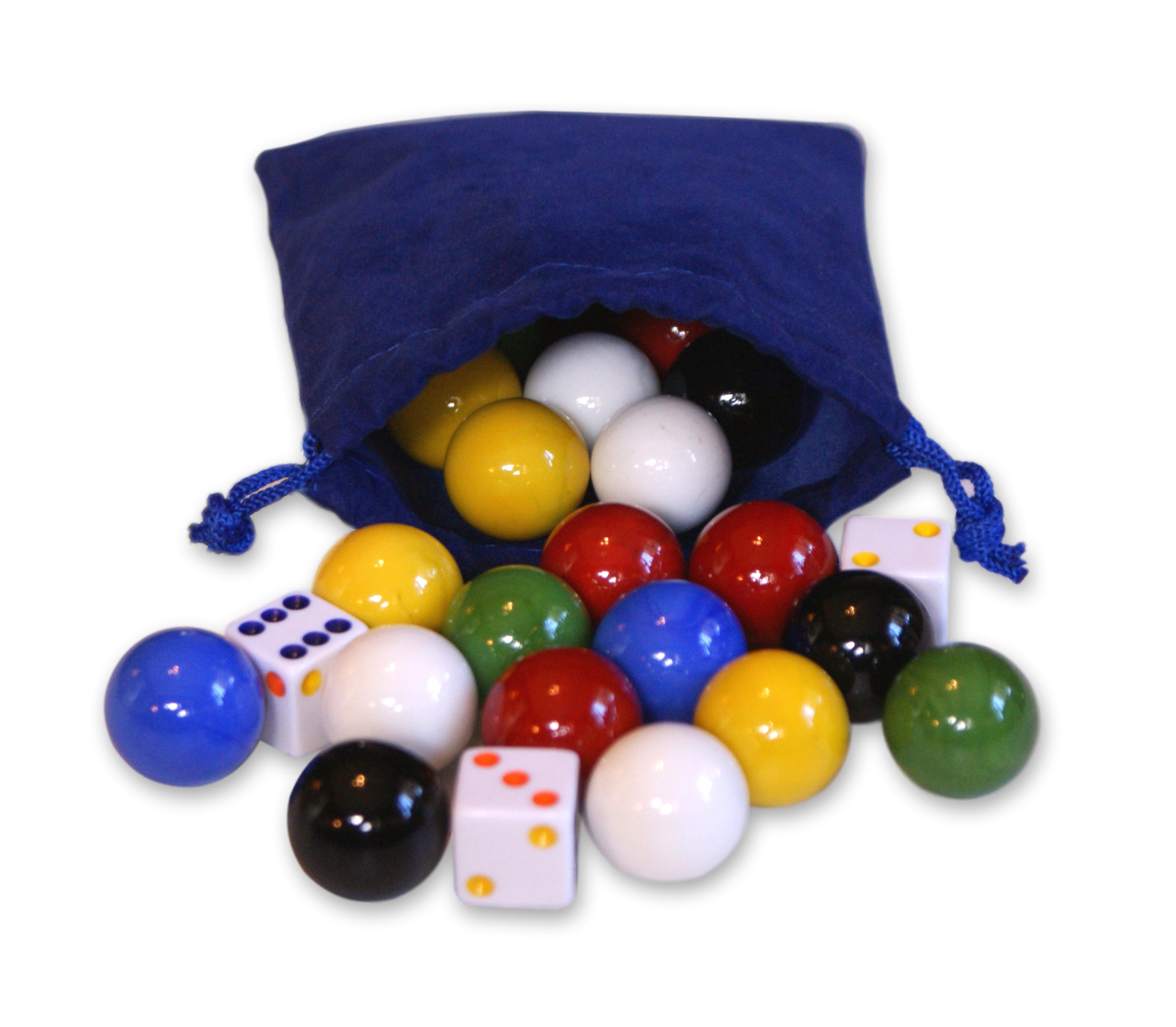 AmishToyBox.com Game Bag of 24 Large Glass 7/8" Marbles and 6... 22mm Diameter 