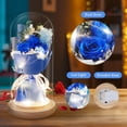 thumbnail image 4 of Ramo de rosas preservadas en cúpula de cristal con luz LED, día de la madre, cumpleaños, regalos de Navidad y Acción de Gracias, rosa azul, 4 of 5