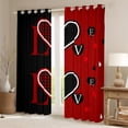 thumbnail image 2 of Castle Fairy Valentine's Day Curtains Pack of 2 (42x84 Each),Love Heart Print Curtains Blackout,Geometric Lattice Bedroom Curtains,Lightweight Couple Room Decor, 2 of 6