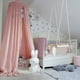 thumbnail image 4 of Dosel para cama, marco de cama transparente rosa, mosquitera, dosel redondo, decoración de la casa para niños, 4 of 13