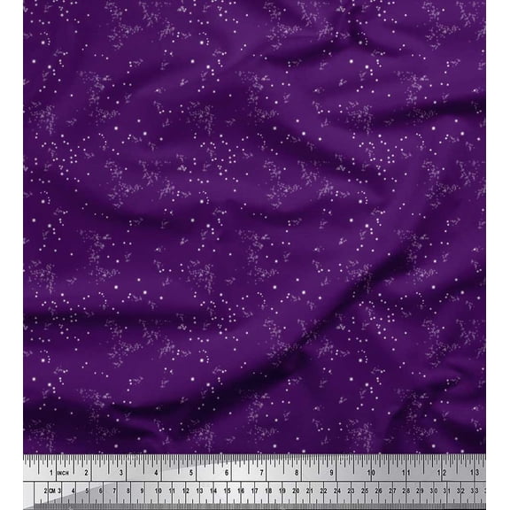 Soimoi Poly Georgette Fabric Stars Shirting Printed Craft Fabric by The Yard 42 Inch Wide