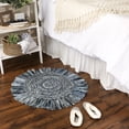 thumbnail image 2 of Denim Blue Rag Rug 3 Ft Round, 2 of 4