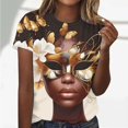 thumbnail image 2 of TSADFHJI T-Shirts en Coton pour Femmes Coupe Ample Mode Décontractée Imprimé Col Rond Manches Courtes T-Shirt Haut TTTG Beige, 2 of 5