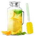 thumbnail image 1 of GPED Jarra de Vidrio de 68 oz, Jarra de Agua de 2 Litros con Tapa y Boquilla, Jarras de Vidrio de Borosilicato, Tapas de Filtro de Acero Inoxidable, Carafes Resistentes Al Calor para Bebidas, Apto pa, 1 of 7