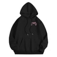 thumbnail image 4 of Puliio Hoodies For Women Sweet Bowknot Graphic Casual Drawstring Pocket Hoody Sweatshirts Women Vintage Trendy Sweatshirts Long Sleeve Loose Capped Tops, 4 of 6