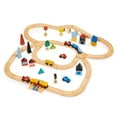 thumbnail image 2 of Mentari Toys - Town Train Set - Beautiful Wooden Toy Train Set Around City Landscape - Intelligent and Imaginative Play Skills for Age 3+, 2 of 8