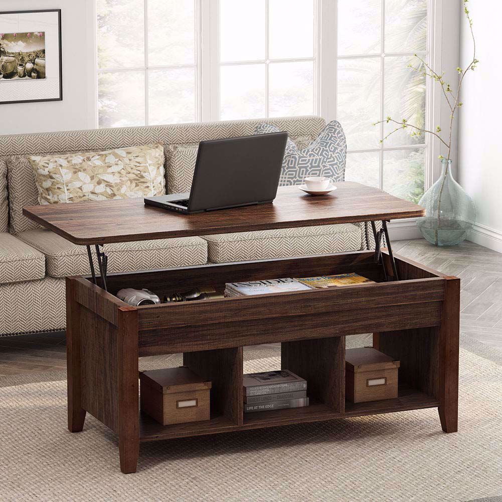 TribeSigns Lift Top Coffee Table with Hidden Storage Compartment and