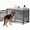 Gray, variant on Scohul 52 inch Dog Crate Furniture for Large Dogs, Heavy Duty Indoor Kennel with Double Arched Doors, XL, Rustic Brown