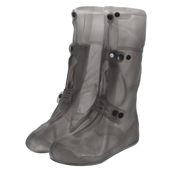 Unique Bargains 26x33cm Silicone Reusable Foldable Overshoes Rain Galoshes Waterproof shoes cover, Gray