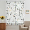 thumbnail image 3 of Vintage Botanical Sheer Curtains 45 Inches Long, Birds Branch Watercolor Leaf Light Filering Curtains, Breathable Simi Curtain Privacy Drapes for Kitchen Bathroom Lightweight Small Window Treatment, 3 of 9