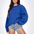 thumbnail image 2 of WZXFASHION Chandail à Capuche à Manches Longues Col Rond Imprimé Lettre Mode pour Femmes Offres du Jour Liquidation Chandail Col Rond, 2 of 6