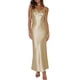 thumbnail image 2 of Vestido largo VUBIYA de satén con cuello en V y sin mangas sin espalda para mujer, 2 of 6