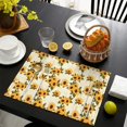 thumbnail image 4 of Beige Sunflower Pattern Summer Placemats Table Placemats Set Of 4-Linen Kitchen Washable Placemats Table Mats 11.8"x17.7" Non-Slip Heat Resistant, 4 of 6