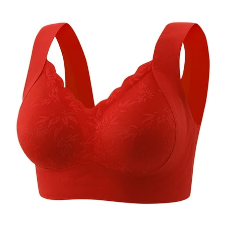 Summer Savings Akafmk Plus Size Womens Bras  Push Up Bras for Women  Women s Nursing Bra Maternity Sleeping Underwear Large Size Large Cup Underwear Women Daily Bra Red XXL