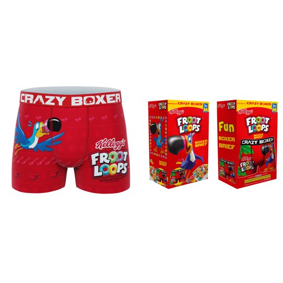 Men's Boxer Briefs  - KELLOGGS -  FROOT LOOPS CEREAL BOX